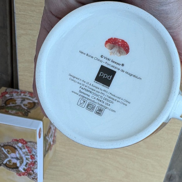 PaperProducts Design Vicki Sawyer Pageant Queen Owl and Mushroom Mug w/ Box - Picture 7 of 13